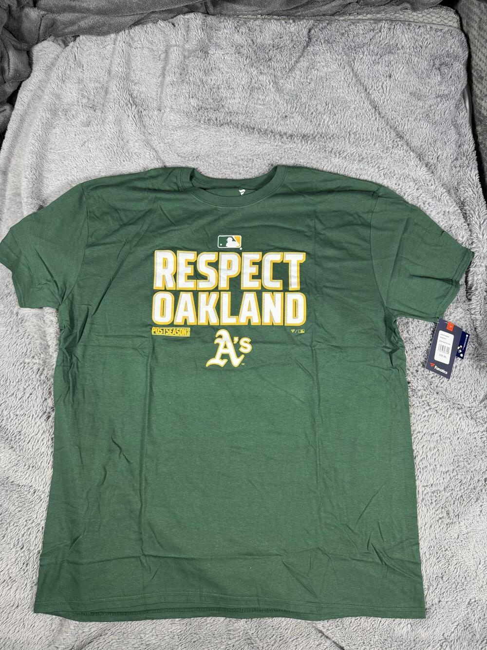 Oakland Athletics Shirt Mens 2XL Green MLB Baseball Fanatics Respect Oakland